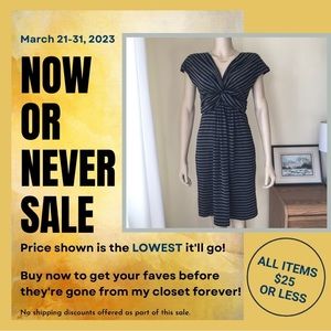 *NWT* MAX STUDIO Striped V-neck Jersey Dress, Large